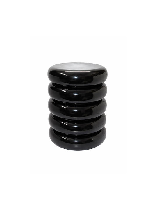 Masă Laterală Rotundă Metalică Neagră M31xL31xÎ45cm