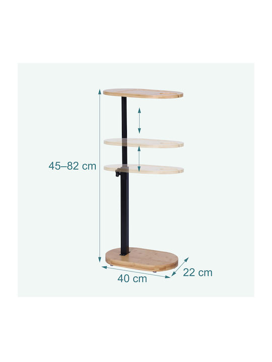Relaxdays Beistelltisch aus Bambus Oval Schwarz M40xP22xH82cm