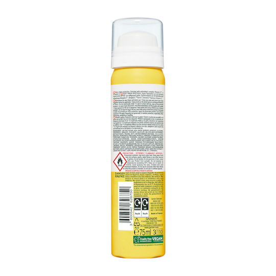 Garnier Vitamin C Brightening Over Make-Up Αντηλιακό Mist Προσώπου SPF50+ 75ml