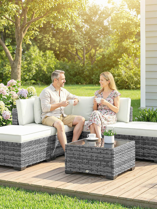 Outsunny Outdoor Lounge Set 6 Pieces Gray with Pillows