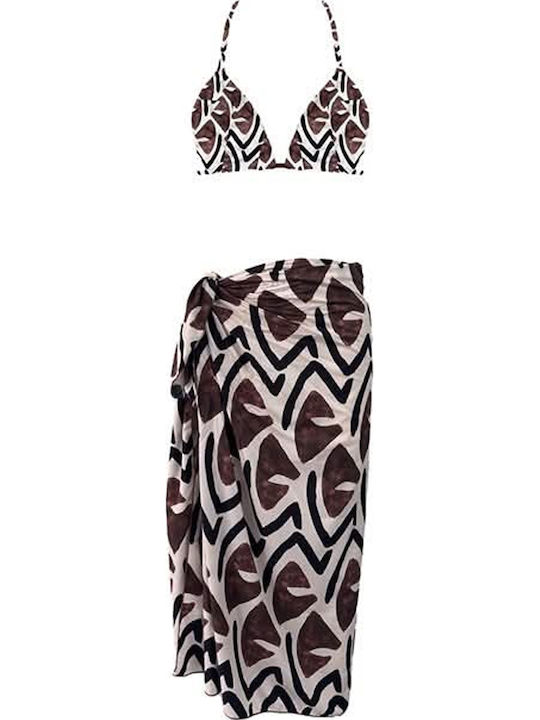 Set Bikini 3 Stücke Push-Up Braun