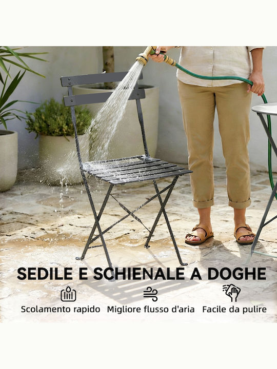 Outsunny Garten- und Outdoor-Möbelsets Wohnzimmer Typsatz 3 Stück Schwarz