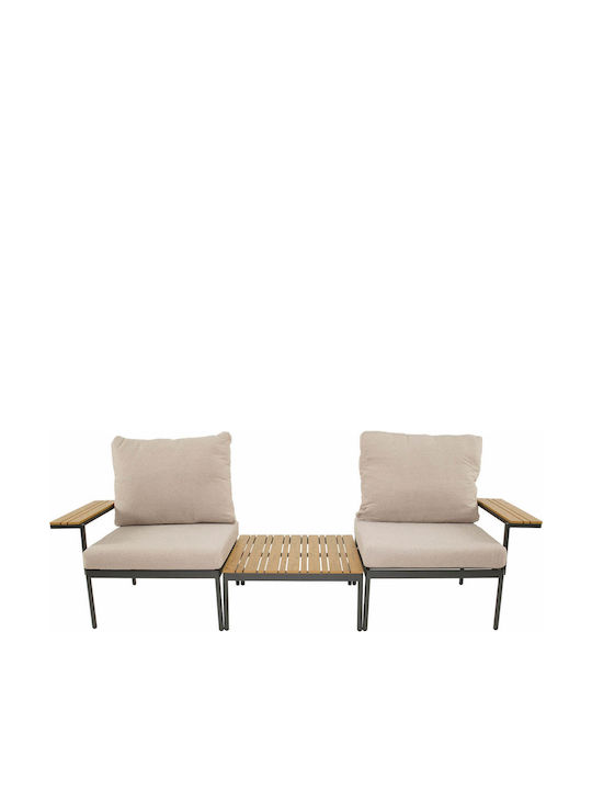 Outdoor Living Room Set 3 Pieces Anthracite