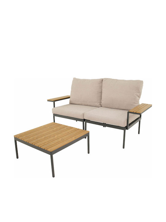 Outdoor Living Room Set 3 Pieces Anthracite