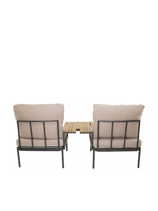 Outdoor Living Room Set 3 Pieces Anthracite