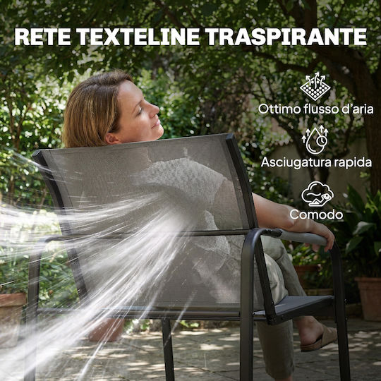 Set Cameră De Zi Pentru Exterior 4 Piese Gri