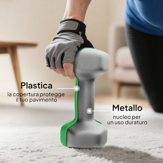 Sportnow Set of Hexagon Dumbbells Made of Plastic 8 Pieces Total Weight 20kg