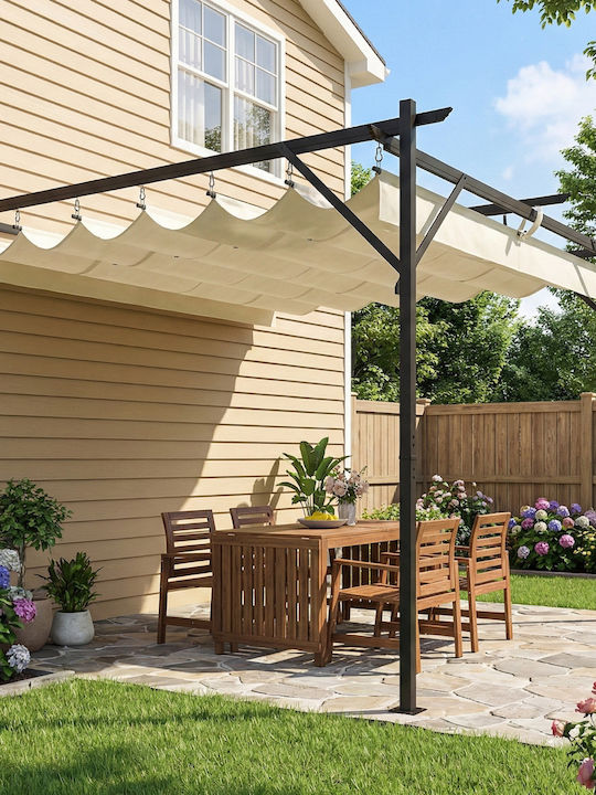 Outsunny Κιόσκι Κήπου με Led Μπεζ 3x3m