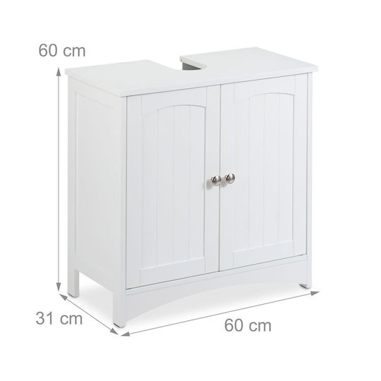Relaxdays Bathroom Vanity Unit Without Sink L60xD31xH60cm White