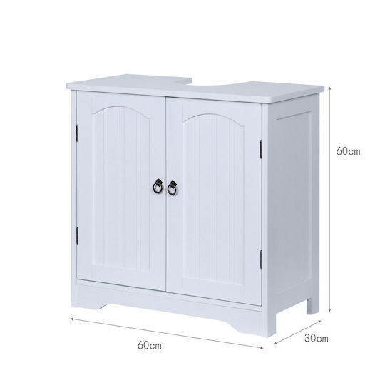 Relaxdays Unitate De Mobilier Pentru Baie Fără Chiuvetă M60xA30xÎ60cm Albă