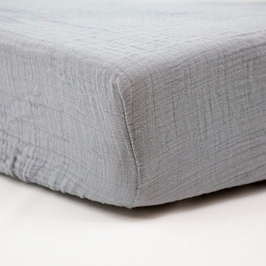 Little Band Baby Crib Cotton Fitted Sheet Gray 60x120cm