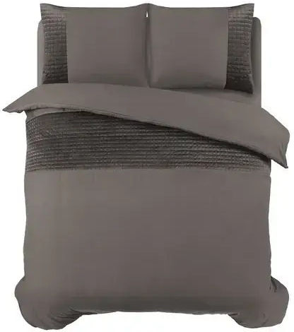 Sleep Time Schlafzeit Bettbezug Set 140x200cm Einzel mit Kissenbezug Taupe