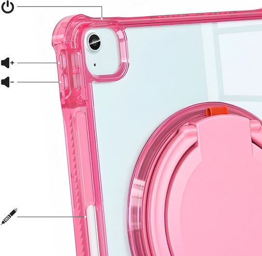Husă Avizar Ipad Pro 11 2026 Din Siliconă Rezistentă La Șocuri Cu Mâner Curea De Umăr Roz