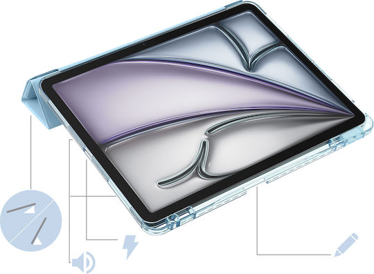 Avizar Husă Ipad Air 11" M4 2026 Suport Modular Design Origami Albastru Deschis