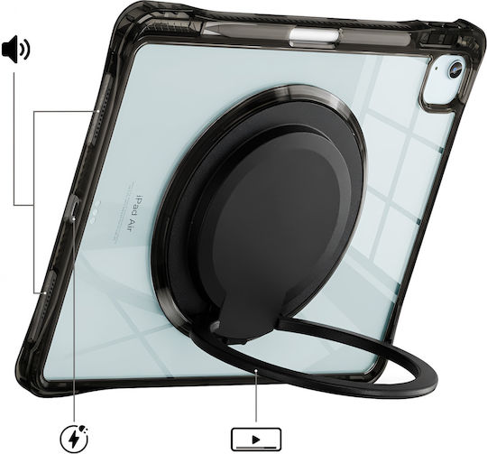 Avizar Case Ipad Pro 11 2026 In Shockproof Silicone Handle Shoulder Strap Black