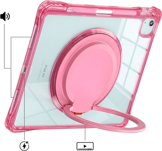 Husă Avizar Ipad Pro 11 2026 Din Siliconă Rezistentă La Șocuri Cu Mâner Curea De Umăr Roz