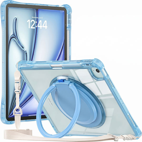 Avizar Case Ipad Pro 11 2026 In Shockproof Silicone Handle Shoulder Strap Blue