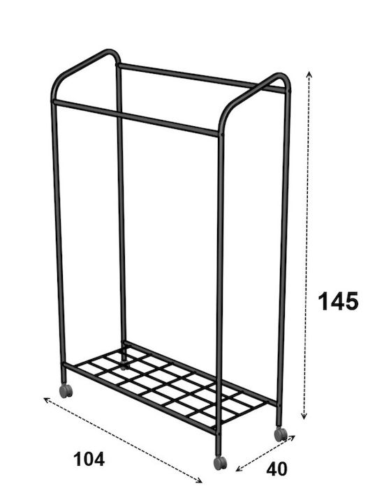 SteweHome Teleskopischer Kleiderständer aus Metall Silber 104x104x145cm