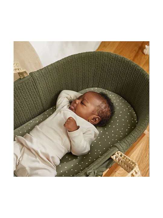 Snuz Baby Cradle Cotton Fitted Sheet Green 35x75cm