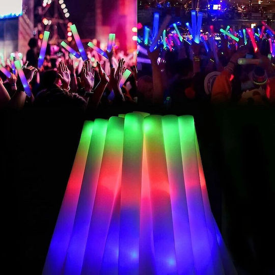 Set 10 Foam Led Sticks 46 Cm Length Parties