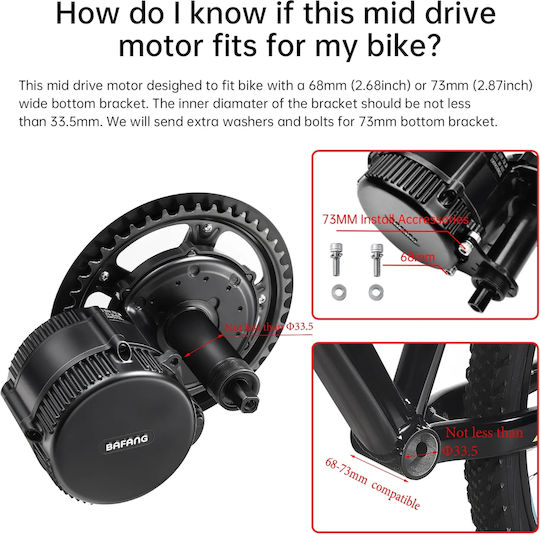 Bafang Mid Drive Motor Bbs02b 48v 750w Ebike Electric Bicycle Conversion Kit