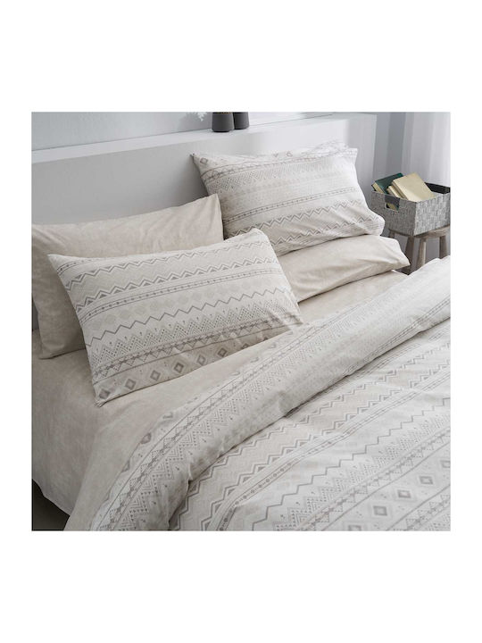 Vesta Home Elea 2 Piece Bed Sheets Super King 240x270cm Beige (4 Pieces)