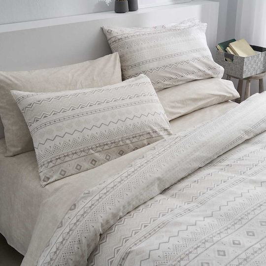Vesta Home Elea 2 Piece Bed Sheets Super King 240x270cm Beige (4 Pieces)