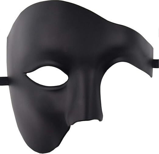 Smd Misterio Mască Bdsm Fantoma Neagră Roleplay Mască Semifacială Reglabilă Unisex Neagră