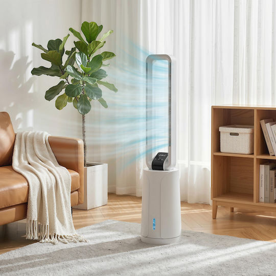 HomCom Ανεμιστήρας Χωρίς Πτερύγια 90W με Τηλεχειριστήριο Λευκός