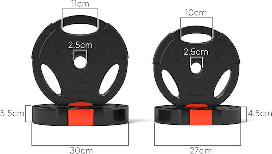 Sportnow Δίσκος 1 x 7.5kg Φ25mm με Λαβές