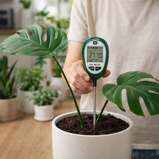 Tester Sol 4 În 1 Zola Ph Umiditate Lumină Temperatură Măsurare Ecran Lcd Alimentat Cu Baterie