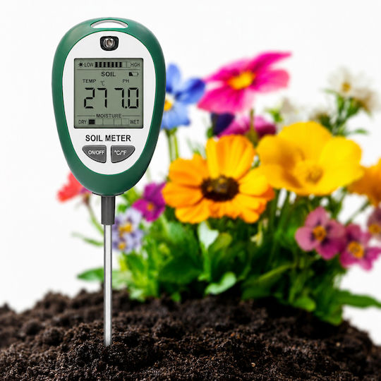 Tester Sol 4 În 1 Zola Ph Umiditate Lumină Temperatură Măsurare Ecran Lcd Alimentat Cu Baterie