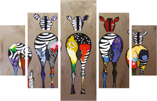 Freebox Colorful Zebras Ξύλινος 82x56 cm