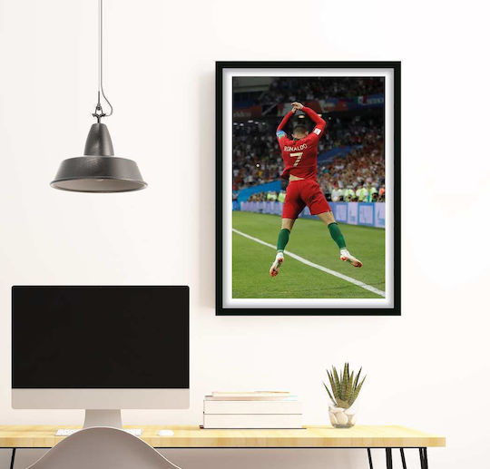 Poster Cristiano Ronaldo Sc040 40cm X 50cm Premium Μαύρο Ξύλινο Κάδρο