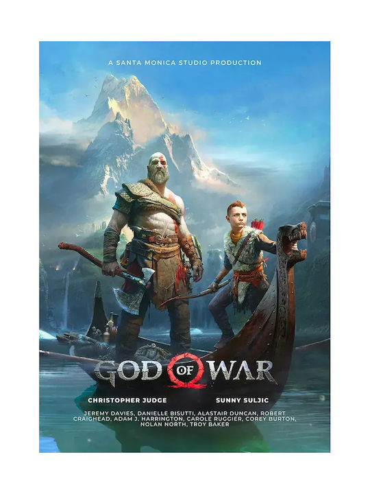 Gaming Poster God War Gm2333 40cm X 50cm Premium Black Wooden Frame