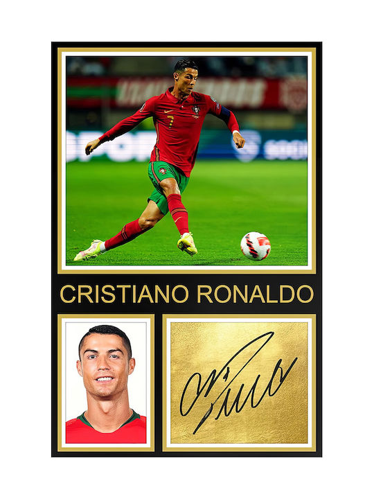 Poster Cristiano Ronaldo Sc110 40cm X 50cm Premium Μαύρο Ξύλινο Κάδρο