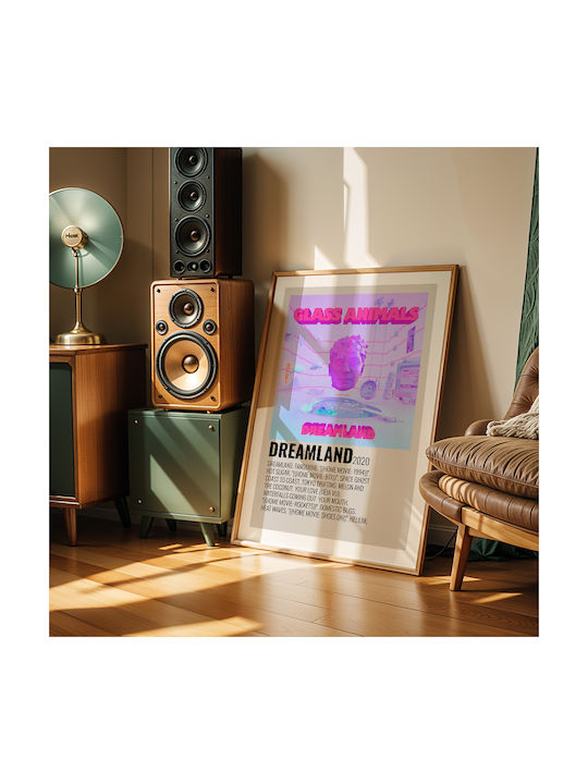 Music Poster Dreamland Glass Animals Ms544 40cm X 50cm Premium Μαύρο Ξύλινο Κάδρο