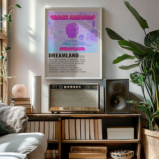 Music Poster Dreamland Glass Animals Ms544 40cm X 50cm Premium Μαύρο Ξύλινο Κάδρο