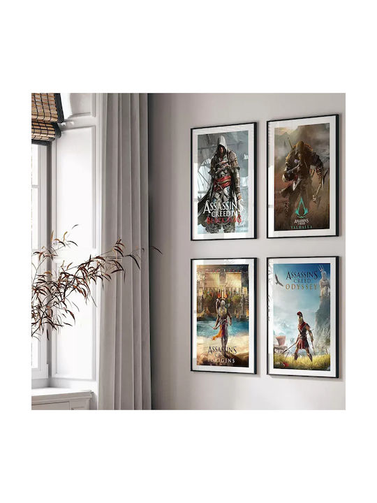 Gaming Poster Assassins Creed Odyssey Cover Gm2356 40cm X 50cm Premium Black Wooden Frame