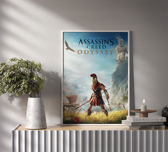 Gaming Poster Assassins Creed Odyssey Cover Gm2356 40cm X 50cm Premium Μαύρο Ξύλινο Κάδρο