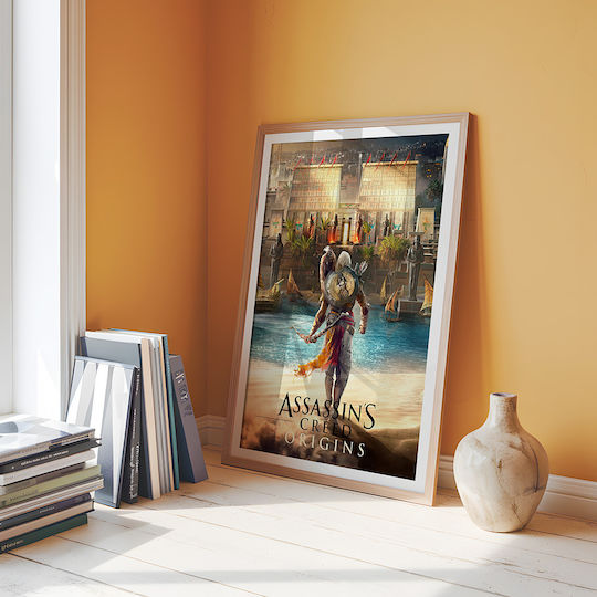Gaming Poster Assassins Creed Origins Cover Gm2355 40cm X 50cm Premium Black Wooden Frame