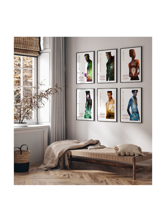 Gaming Poster Arcane League Legends Viktor Gm2397 40cm X 50cm Premium Black Wooden Frame