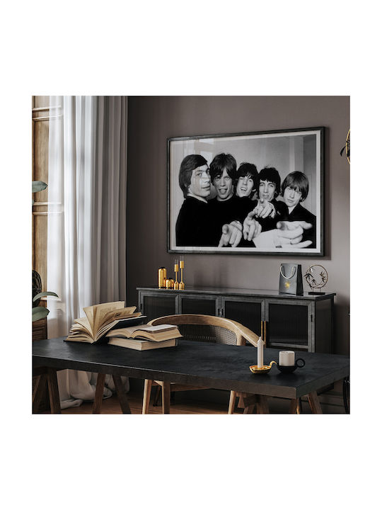 Music Poster Rolling Stones Ms155 40cm X 50cm Premium Μαύρο Ξύλινο Κάδρο