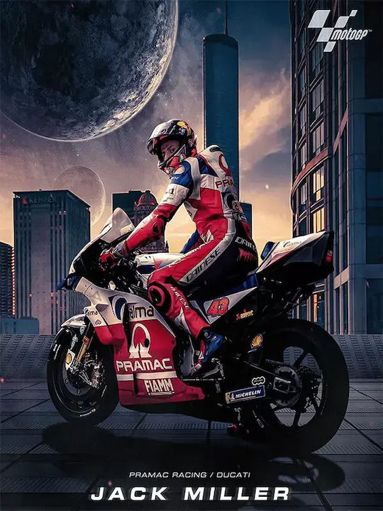 Poster Motogp Jack Miller Gp016 40cm X 50cm Premium Μαύρο Ξύλινο Κάδρο