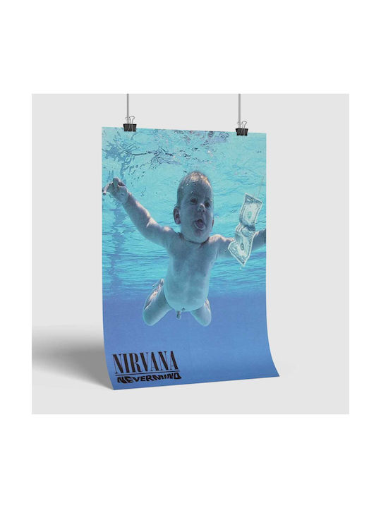Music Poster Nirvana Ms015 40cm x 50cm Premium Schwarzes Hölzernes Rahmen