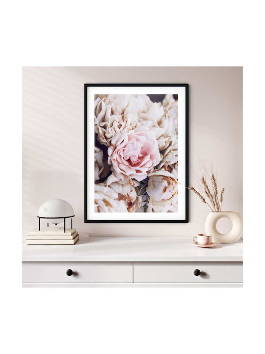 Poster Roses Pst2510 40cm X 50cm Premium Black Wooden Frame