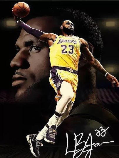 Poster Nba Lebron Dunk Kds021b 40cm X 50cm Premium Μαύρο Ξύλινο Κάδρο