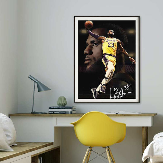 Poster Nba Lebron Dunk Kds021b 40cm X 50cm Premium Cadru Din Lemn Negru