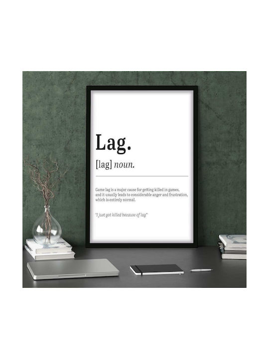 Gaming Poster Lag Gm131 40cm X 50cm Premium Μαύρο Ξύλινο Κάδρο