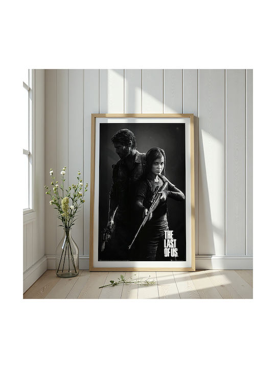 Gaming Poster Last Us Joel & Ellie Gm2391 40cm X 50cm Premium Black Wooden Frame